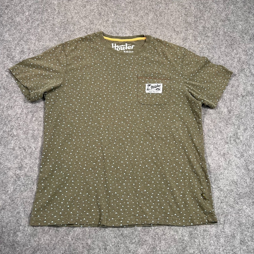 Howler Bros Brothers Army Green Printed Short Sleeve Tee Men's Size Medium